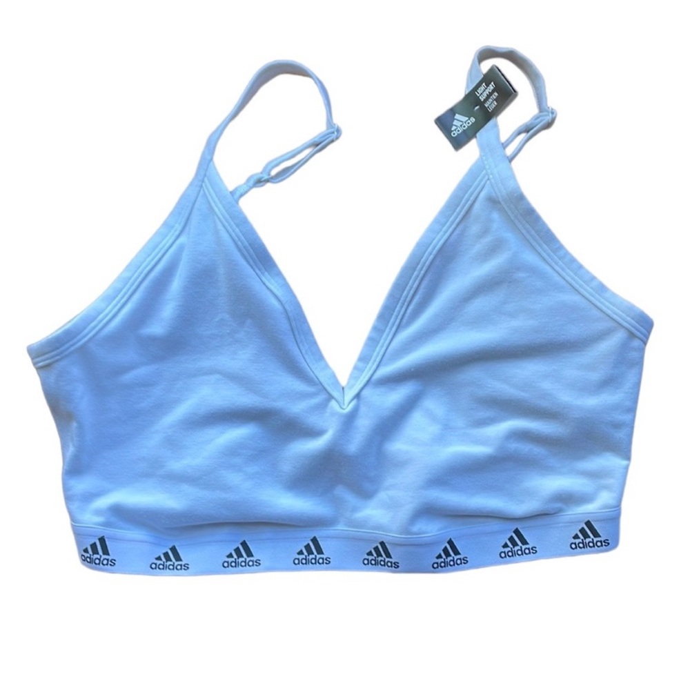 NWT Adidas Women’s White Training Sports Bra - Size Large - Picture 3 of 5